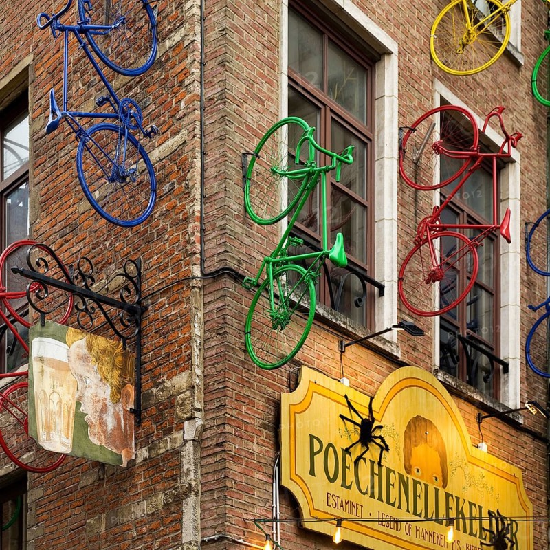 Exterior facade of the Poechenellekelder theatre puppet cellar, Brussels, Belgium, Europe