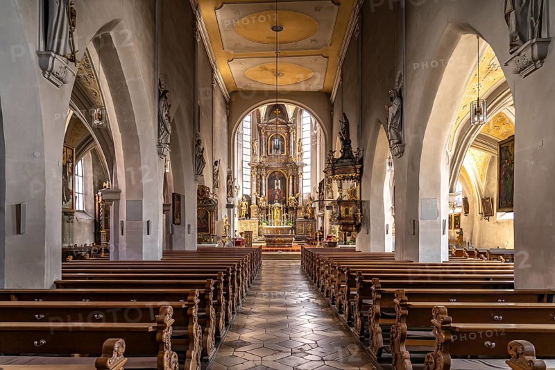 Interior of St Martin's Church in Forchheim, Upper Franconia, Bavaria, Germany, Europe