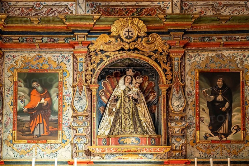 Altar in the interior of the Church of the Assumption of the Virgin Mary or Nuestra Senora de Asuncion in the island capital San Sebastian de La Gomera, La Gomera, Canary Islands, Spain, Europe