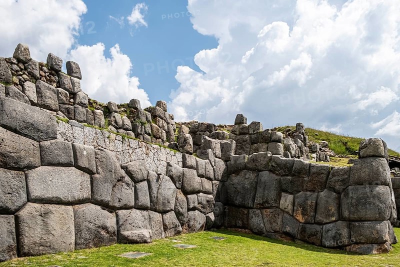 Megalithic walls of Sacsayhuaman, Sacsayhuaman, Cusco, Peru, South America