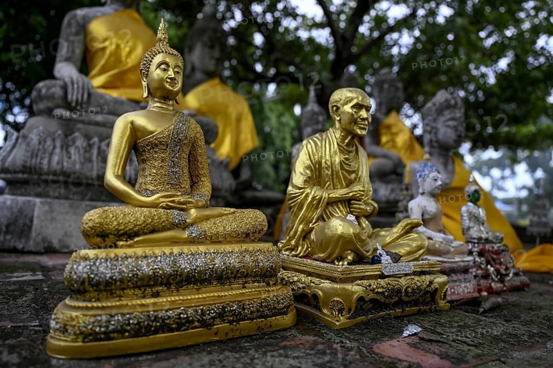 Buddha statues in Wat Yai Chai Mongkhon, Buddhist temple, Ayutthaya, Ayutthaya province, Thailand, Asia