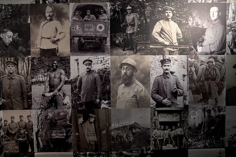 Historical photos in the Memorial de Verdun, Museum, First World War, Verdun, Grand Est region, France, Europe