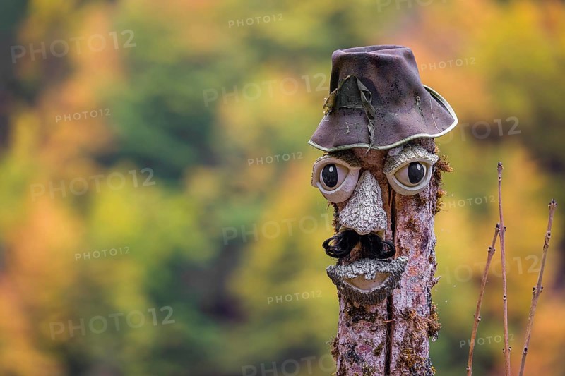 Artwork at the terrace of the Fischerhütte on Lake Toplitz, Austria, Europe