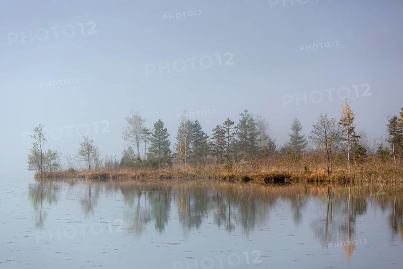 Autumn mood at lake Almsee, Grünau, Austria, Totes Gebirge, Europe