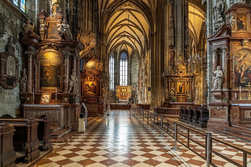 Interior of St Stephen's Cathedral in Vienna, Austria, Europe