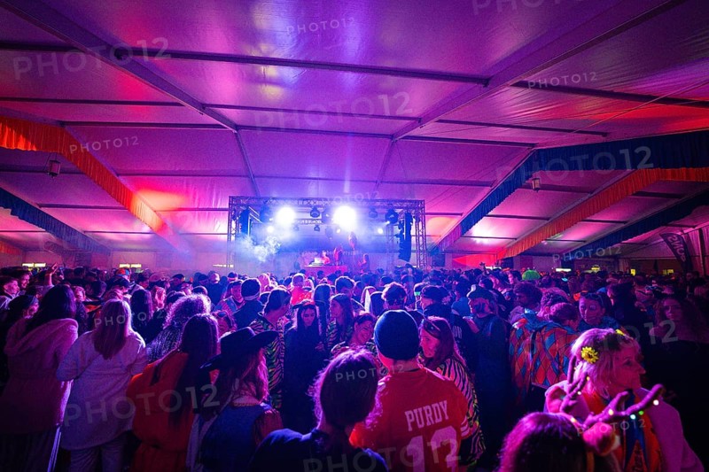 Large crowd in a festively lit tent at a music event, carnival, Schlagerkuchen Donzdorf, district of Göppingen, Germany, Europe