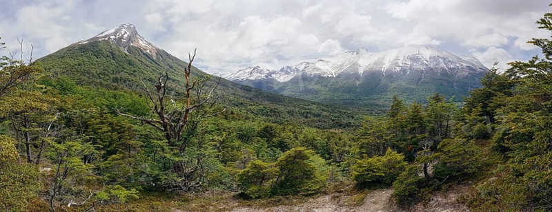 Cerro Guanaco und mountain Hyades, Pampa Alta hiking trail, Tierra del Fuego National Park, National Route 3, Ushuaia, Tierra del Fuego Province, Argentina, South America