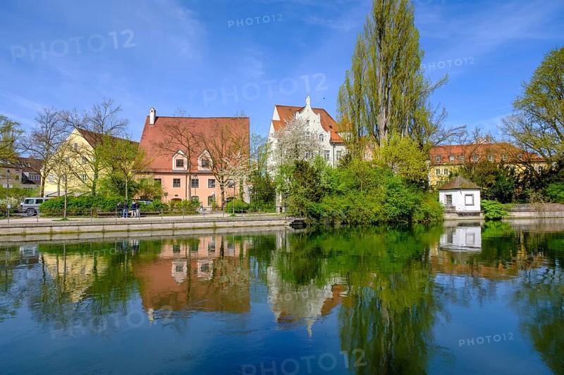 Mitterwöhr, island, on the Isar, Landshut, Lower Bavaria, Bavaria, Germany, Europe