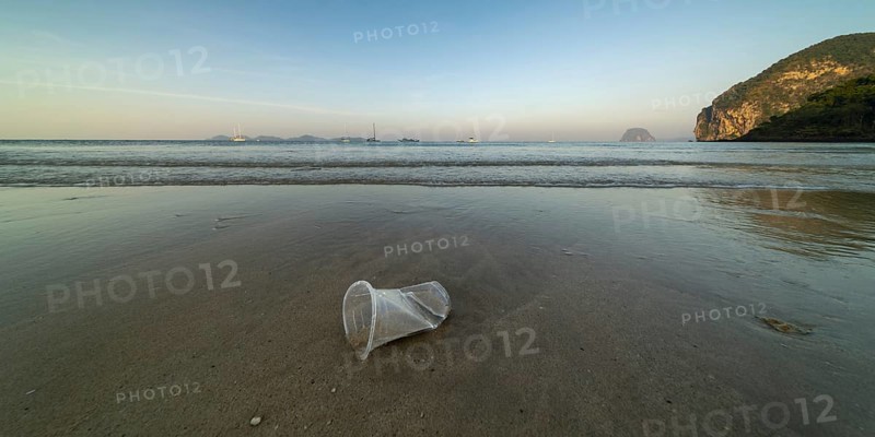Plastic waste on the beach, Charlie Beach, Koh Mook Island, Andaman Sea, Satun Province, Southern Thailand, Thailand, Asia