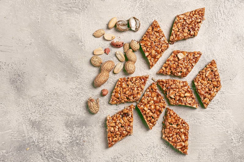 Kozinaki with peanuts, dessert, gozinaki, traditional Georgian cuisine, no people