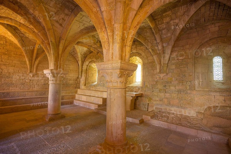 Ribbed vault in the chapter house, Romanesque Cistercian abbey of Le Thoronet, Département Var, France, Europe