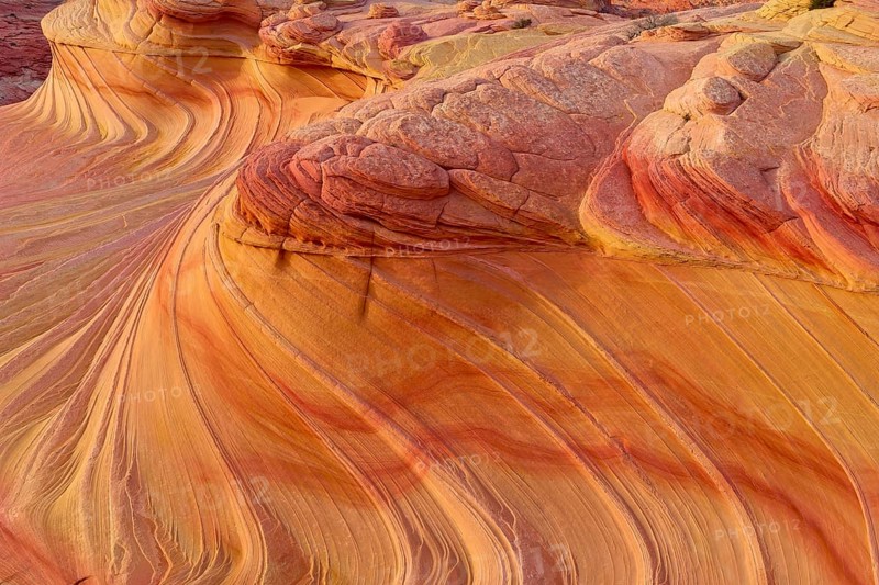 The Second Wave, dramatic sandstone formation with undulating patterns and intense shades of red and orange near The Wave, The Second Wave, Coyote Buttes, Arizona, USA, North America
