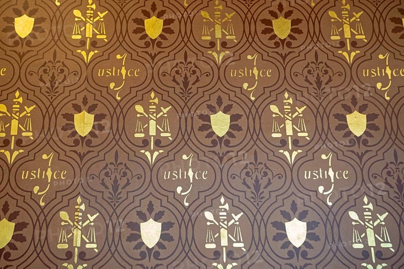 Springfield, Illinois, Wallpaper in the old Supreme Court chamber in the Illinois state capitol building. The room is now a hearing room for the legislature
