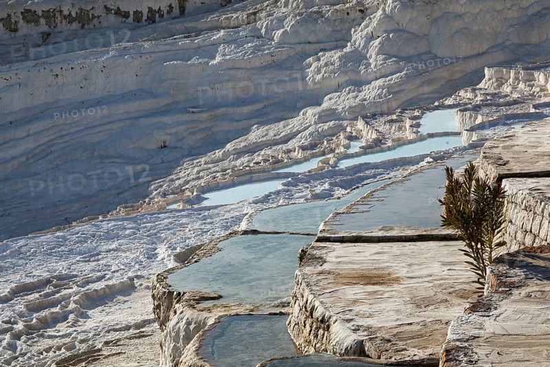 Sintered limestone terraces of Pamukkale, Pamukkale, Denizli province, Aegean region, Turkey, Asia