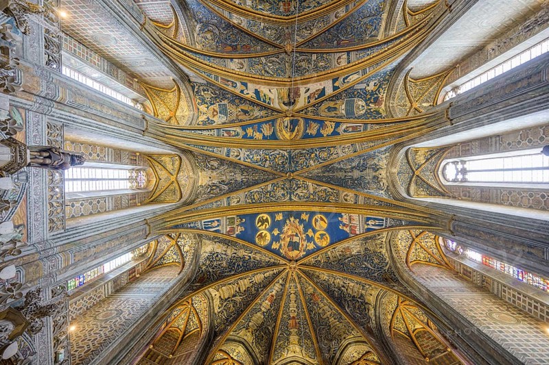 Ceiling fresco in St Cecilia's Cathedral, Albi, Département Tarn, France, Europe