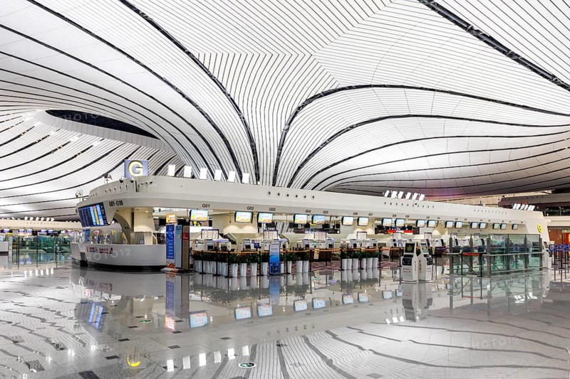 Terminal of the new Beijing Daxing New International Airport (PKX) in Beijing, China, Asia