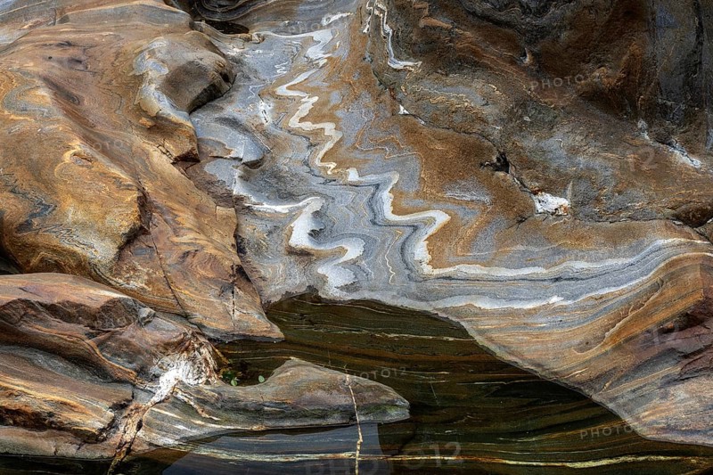 Rocks, rock structures, Verzasca River, near Lavertezzo, Verzasca Valley, Valle Verzasca, Canton Ticino, Switzerland, Europe