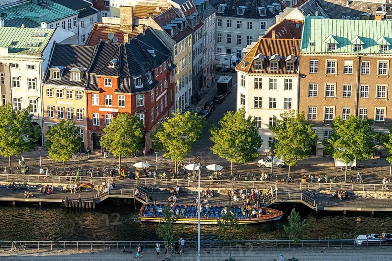 View of Holmens Canal from the tower of Christiansborg Castle Church, Copenhagen, Denmark, Europe