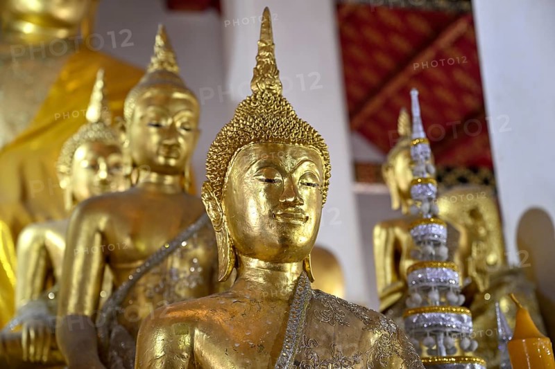 Buddha statues in Wat Arun, Temple of Dawn, Bangkok, Thailand, Asia
