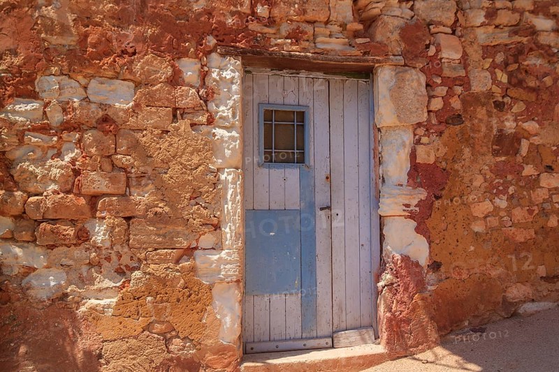 Old wooden gate, wooden door, Roussillon (Vaucluse), Provence, France, Europe