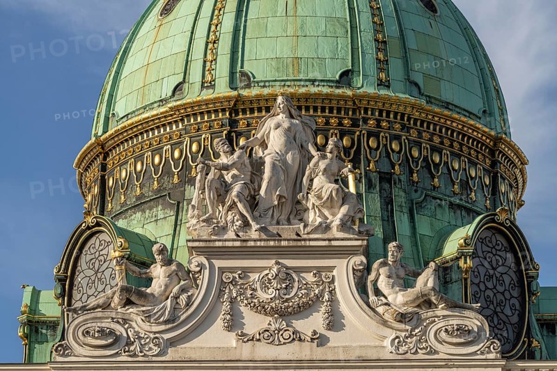 Dome of St Michael's Wing of the Hofburg Imperial Palace Palace in Vienna, Austria, Europe