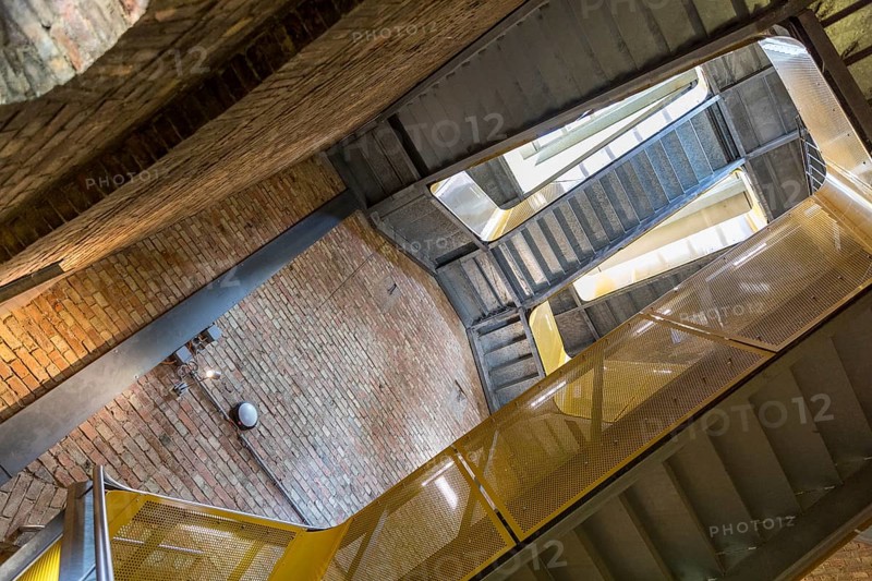 Stairs in the Bismarck Column observation tower on the southern hill of Dresden, Saxony, Germany, Europe