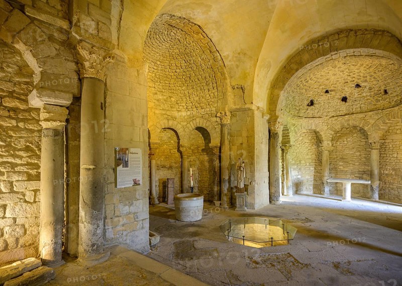 Interior view of the Baptistery of Venasque, Département Vaucluse, France, Europe