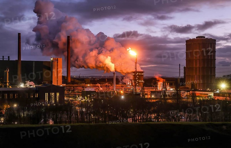 Bottrop, North Rhine-Westphalia, Germany, The Prosper coking plant is one of three operating coking plants in the Ruhr area. The Prosper coking plant is the last coking plant to be operated by the successor company to Ruhrkohle AG, RAG Deutsche Steinkohle AG. It was taken over by the steel group ArcelorMittal in 2011. The coking plant is designed for an annual production of almost two million tonnes of coke. Due to an inspection of the gas pipeline, the coke oven gas cannot be transported away and is therefore flared off, Europe
