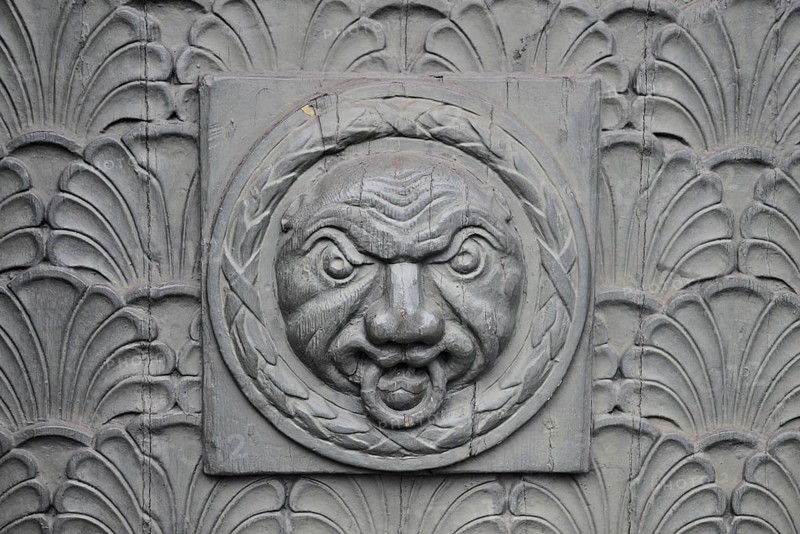 Door knocker in Aalborg, Jutland, Denmark, Scandinavia, Europe