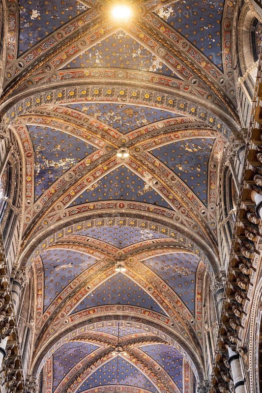 Cross vaults with frescoes, Siena Cathedral, Cathedral of Santa Maria Assunta, Siena, Tuscany, Italy, Europe