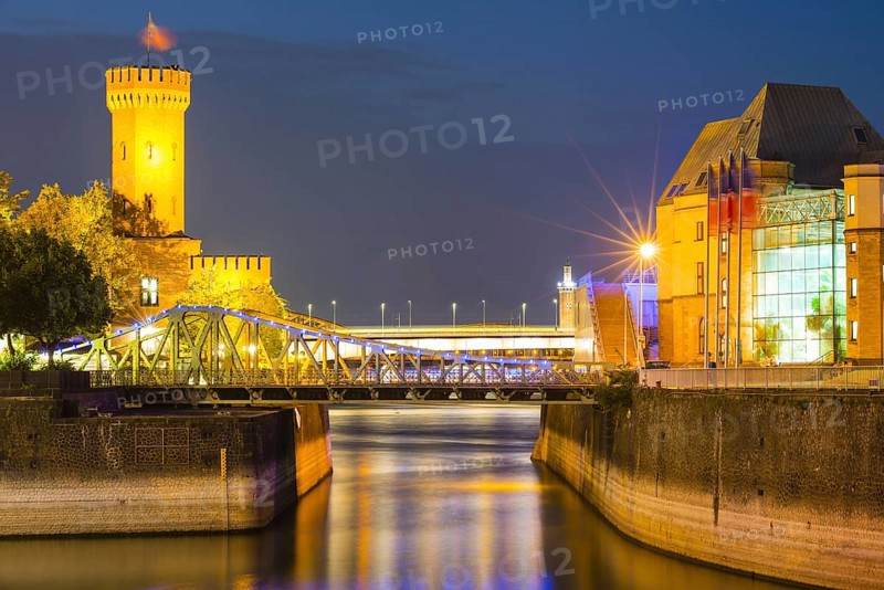Malakoff Tower, revolving bridge, Imhoff Chocolate Museum, Cologne, North Rhine-Westphalia, Germany, Europe