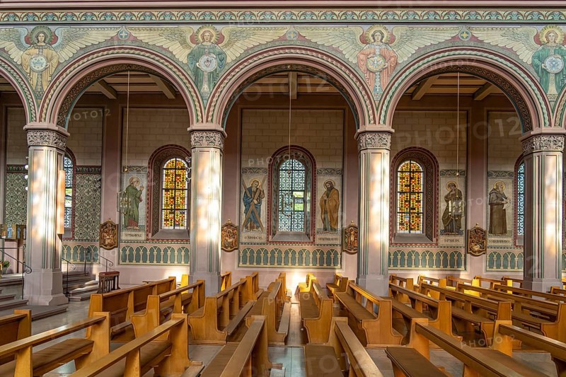 Interior of the Church of St Peter and Paul in Lahr/Black Forest, Baden-Württemberg, Germany, Europe