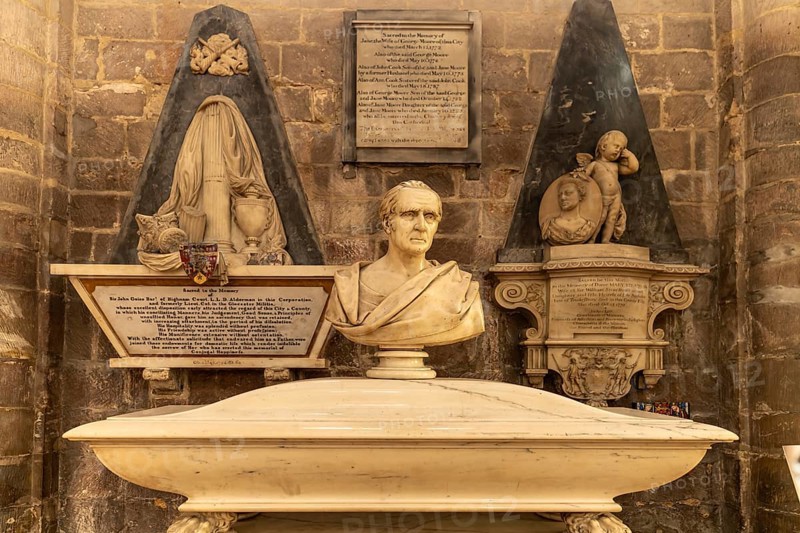 Monument to Sir George Onesiphorus Paul in Gloucester Cathedral, England, Great Britain