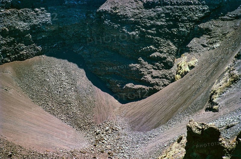 Crater of Mount Vesuvius volcano, Naples, Campania, Italy, Europe 1967, Europe
