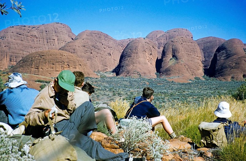 Expedition of the Melbourne Grammar School, Northern Territory, Australia, 1956 Boys at the Olgas, Kata Tjuta, Oceania