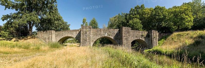 Historic old bridge over the Freiberger Mulde in Halsbrücke, Saxony, Germany, Europe