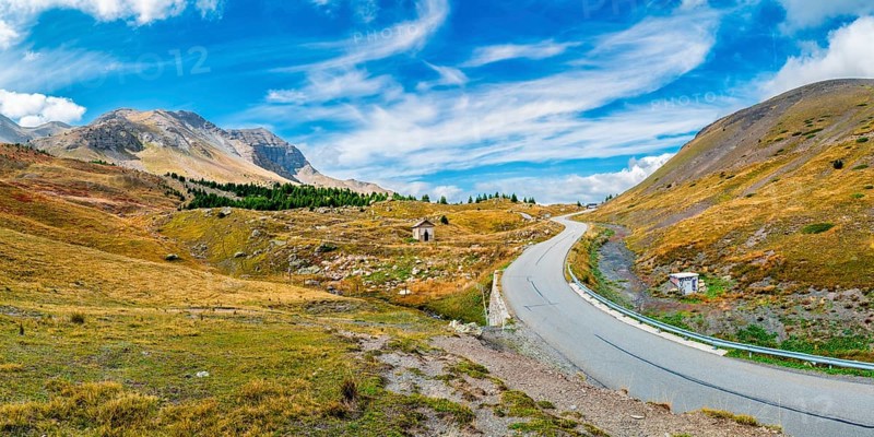France, Alps, Départements Hautes-Alpes and Alpes-de-Haute-Provence, view of pass Col de Vars, Route des Grandes Alpes, travel landscape nature, Europe
