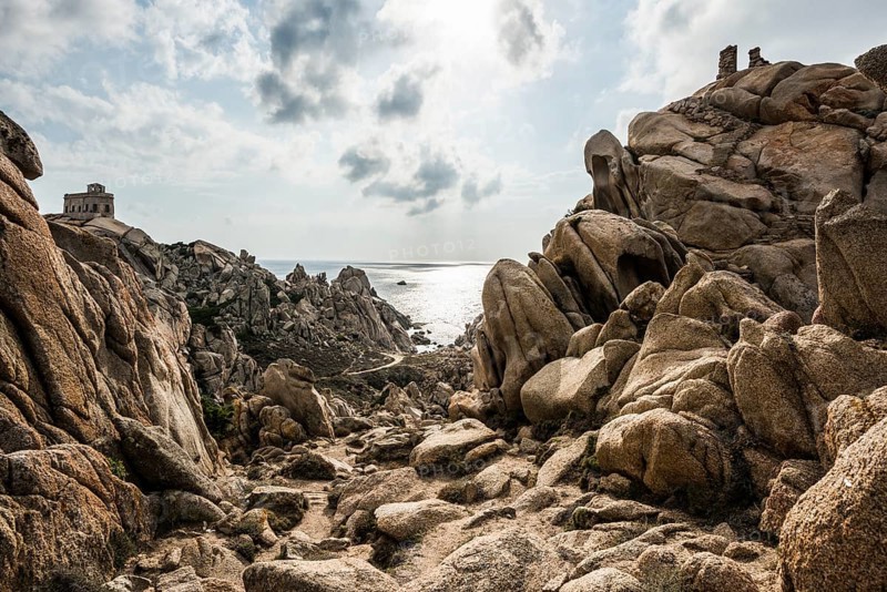 Bizarre and huge granite rocks by the sea, Capo Testa, near Santa Teresa di Gallura, Sardinia, Italy, Europe