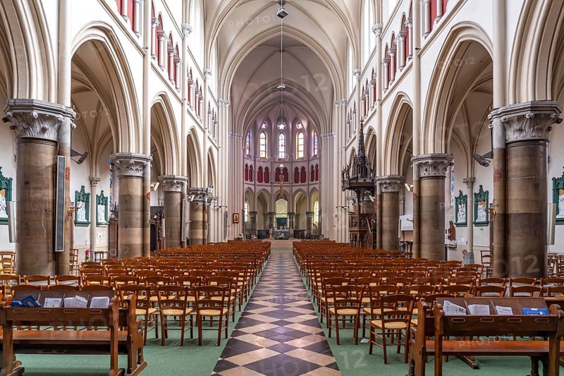 Interior of the Saint Pierre church in Calais, France, Europe