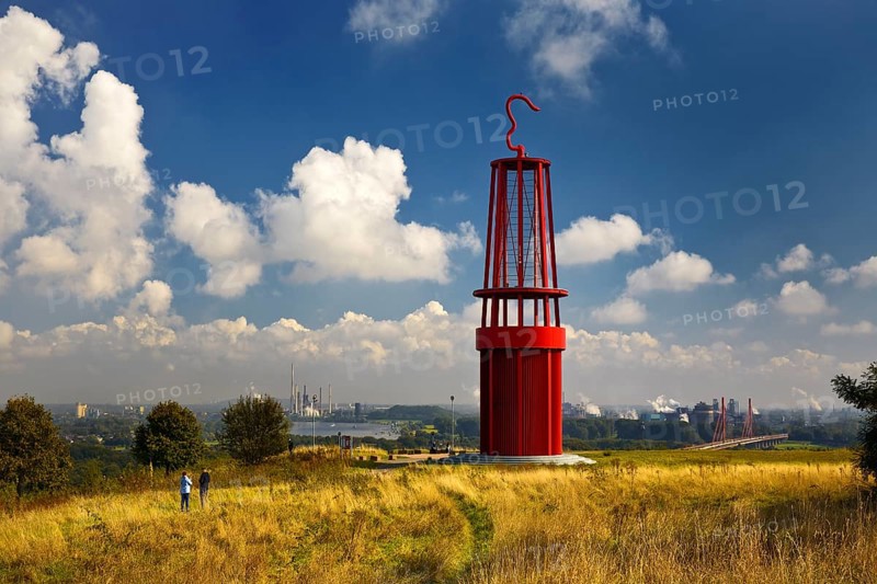 Artwork Geleucht, artist Otto Piene, Rheinpreussen slagheap, Moers, Ruhr area, North Rhine-Westphalia, Germany, Europe
