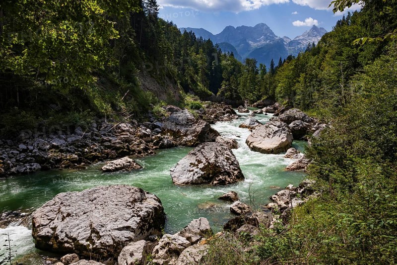 Mountain stream, Triftsteig along the Saalach near Lofer, Saalachtal, Pinzgau, Salzburg province, Austria, Europe