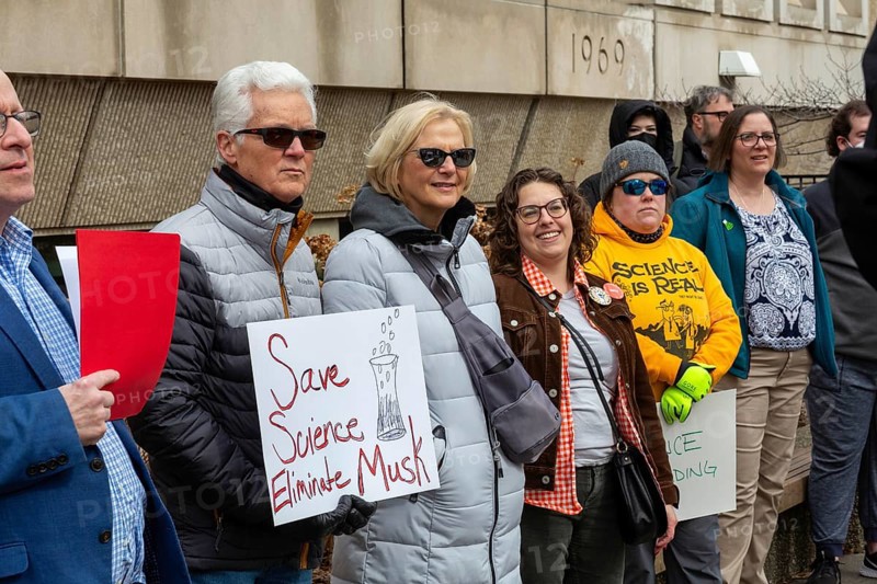 Detroit, Michigan USA - 7 March 2025 - The 'Stand Up for Science' rally at Wayne State University. It was part of a National Day of Action to Defend Scientific Research Funding, responding to the Trump Administration's budget cuts for various scientific research