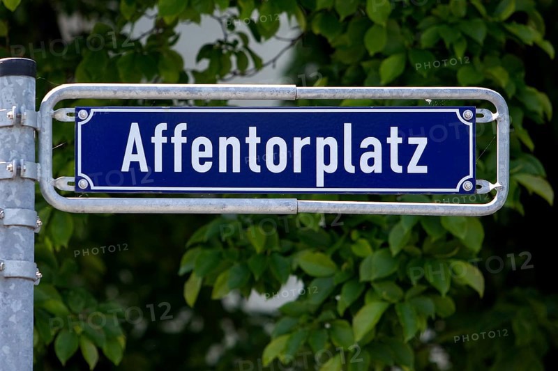 Street sign Affentorplatz, named after the medieval city gate, Sachsenhausen, Frankfurt, Hesse, Germany, Europe