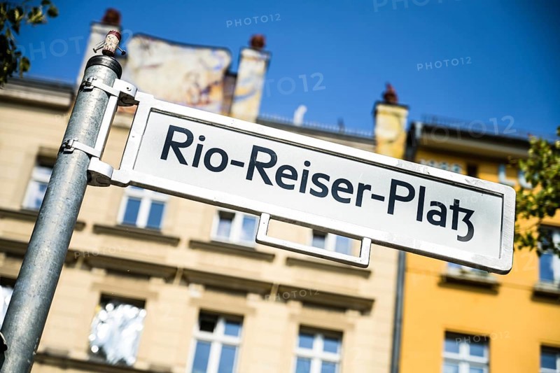 Street sign, Rio-Reiser-Platz, Kreuzberg, Friedrichshain-Kreuzberg, Berlin, Germany, Europe