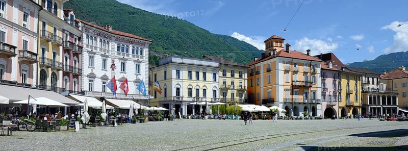 Piazza Grande in Locarno, where the film festival takes place, Locarno, Canton Ticino, Switzerland, Europe
