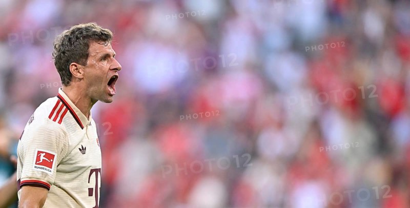 Goal celebration Thomas Thomas Müller FC Bayern München FCB (25) Allianz Arena, Munich, Bavaria, Germany, Europe