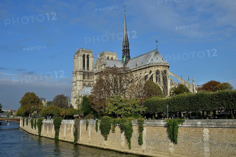 Notre Dame on the Seine river, Paris, France, Europe