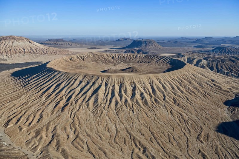 Harrat Khaybar volcanic landscape, aerial view, near Khaybar, Medina Province, Saudi Arabia, Arabian Peninsula, Asia