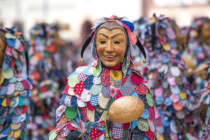 Spättlehansel in the carnival procession, Big Fasendumzug, Alemannic Fasnacht, Gengenbach, Ortenaukreis, Baden-Württemberg, Germany, Europe