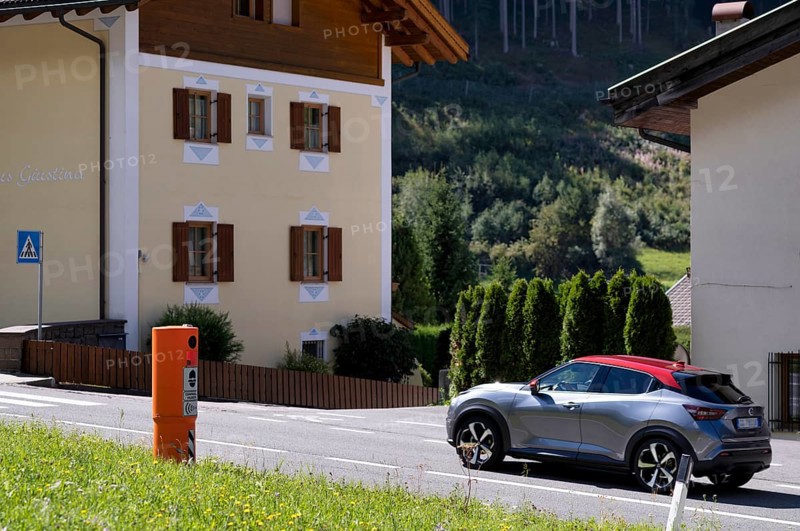 Polyscan speed camera, Poliscan, column speed camera, Vitronic, Lidar, speed camera columns for speed measurement, Sankt Christina, Santa Cristina, Val Gardena, South Tyrol, Italy, Europe